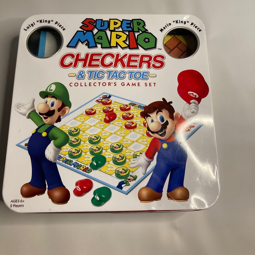 Super mario checkers tic tac toe game
